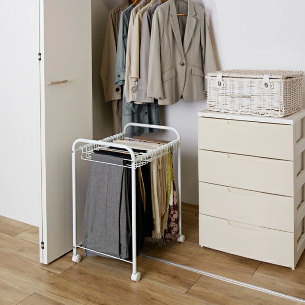 平安伸銅 クローゼットスラックスハンガー, ホワイト, 幅430mm&times;奥行55mm&times;高さ700mm