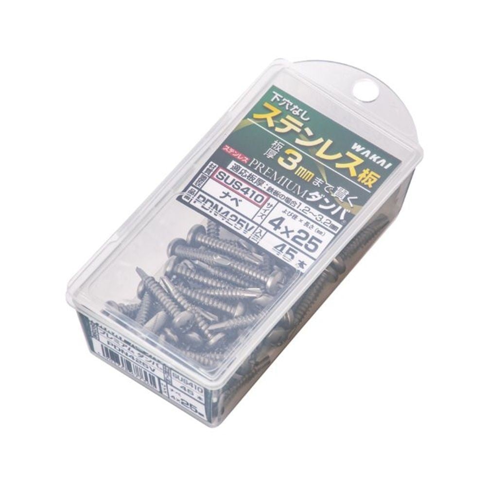 セルフドリルネジ プレミアムダンバ  ナベ頭  4&times;25 PDN425V, シルバー, よび径4mm&times;長さ25mm