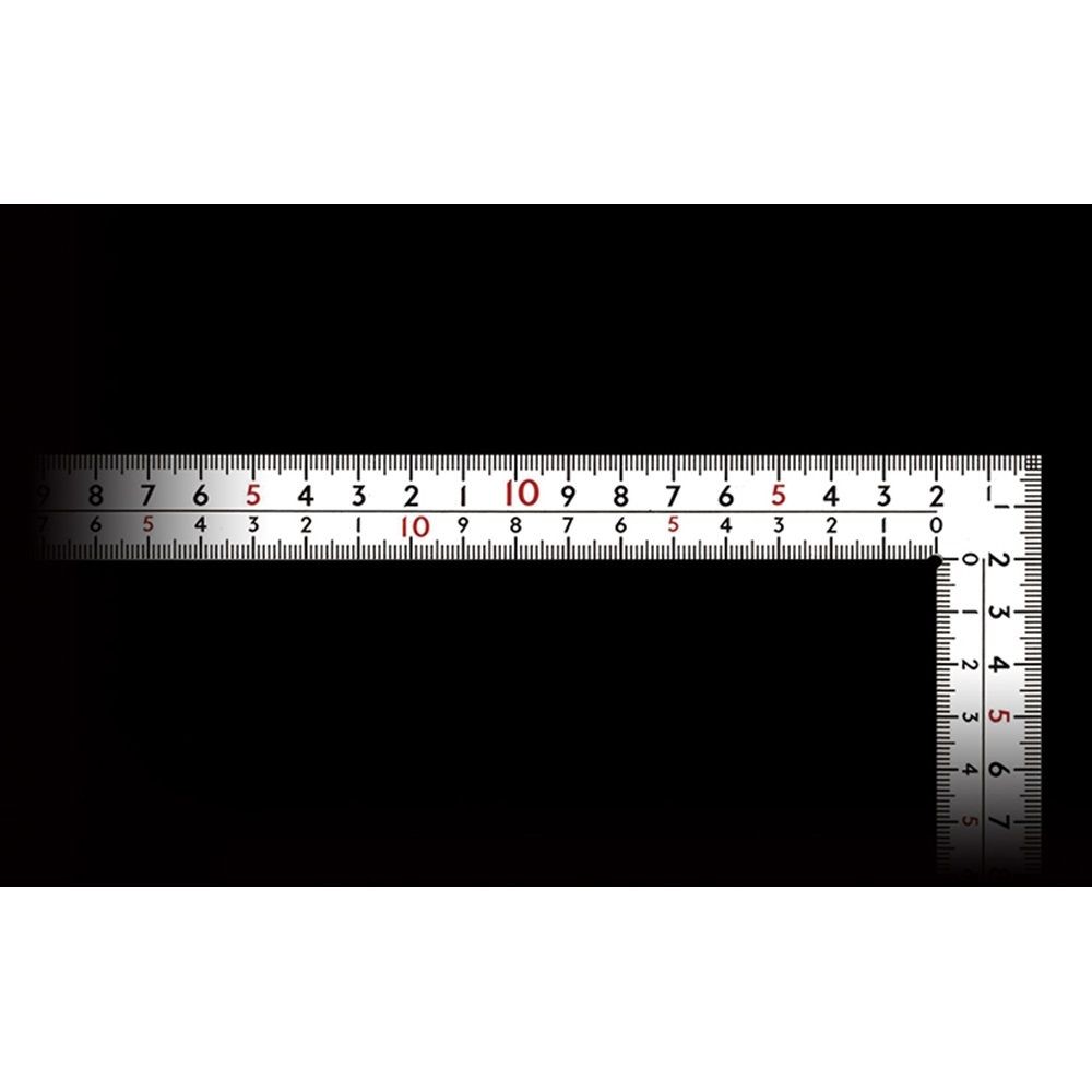 曲尺厚手広巾 ホワイト 30cm表裏同目 8段目盛, ホワイト, 30cm