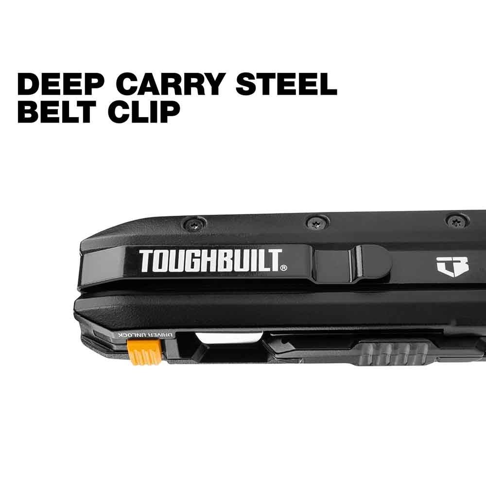 TOUGHBUILT（タフビルト）　5in1 電工用フォールディングユーティリティナイフ　TB-H4-12-IM , 黒, TB-H4-12-IM