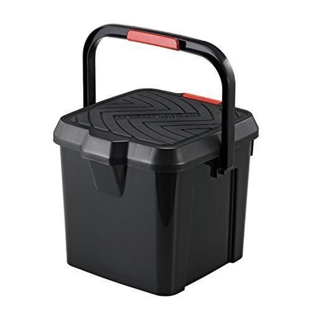 イノマタ かしこいバケツ 17L ブラック バスケット付き, ブラック, 17L