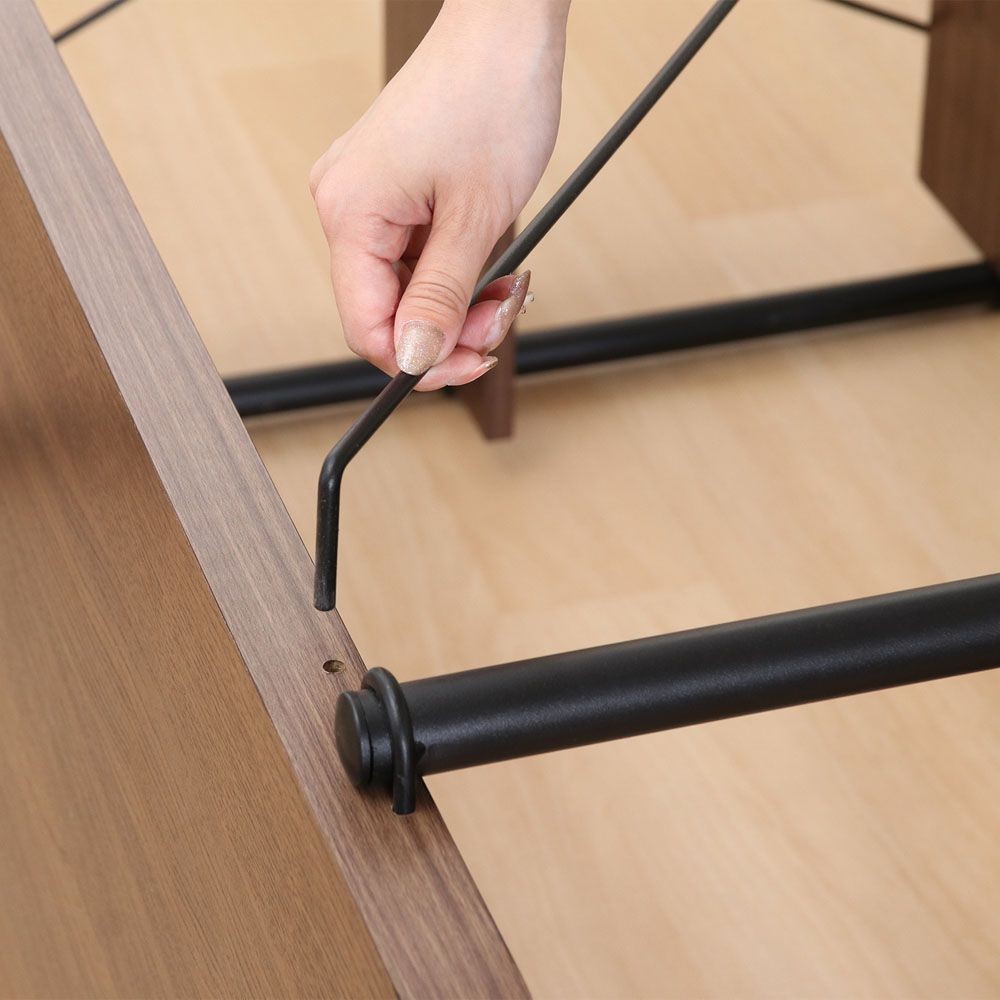 不二貿易 ＥＺＢＯワイヤーロック片袖デスク　ＭＢＲ【メーカー直送・代引不可】, ブラウン, 幅1220mm×奥行565mm×高さ1370mm