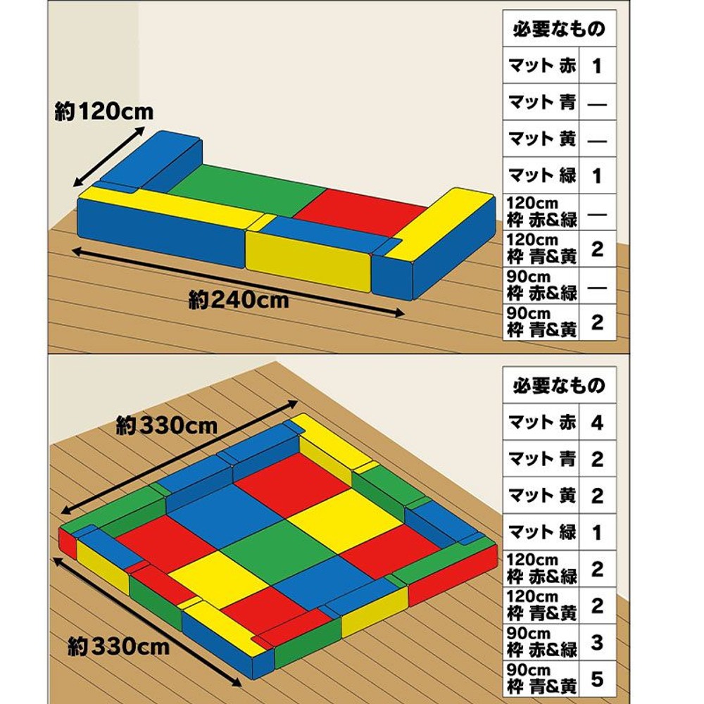 キッズルームマット　約90×90×5cm, ブルー, 約90×90×5cm