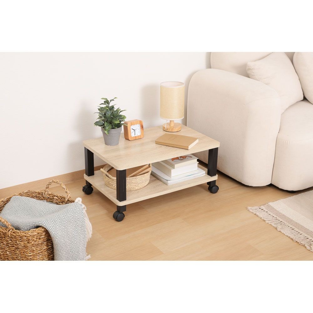 不二貿易 フィット　マルチテーブル（キャスター付）　オーク【メーカー直送・代引不可】, オーク, 幅595mm&times;奥行390mm&times;高さ285mm