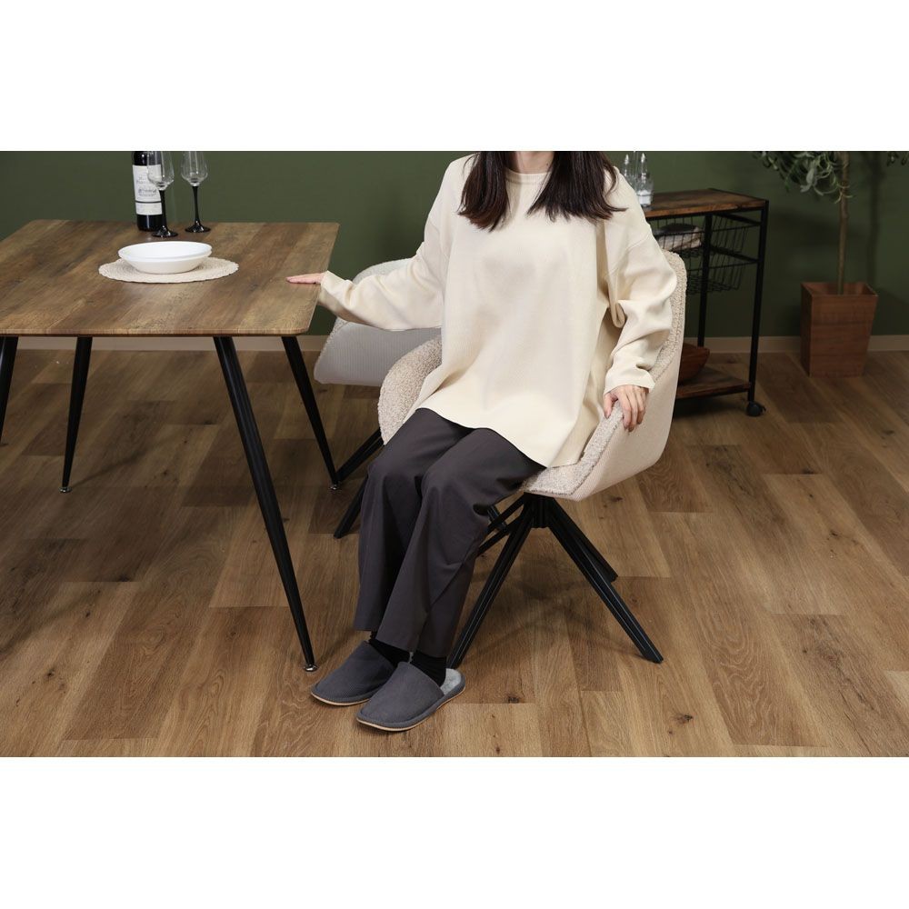 不二貿易 ダイニング回転チェア　ルナ　ＢＥ【メーカー直送・代引不可】, ベージュ, 幅580mm&times;奥行540mm&times;高さ830mm