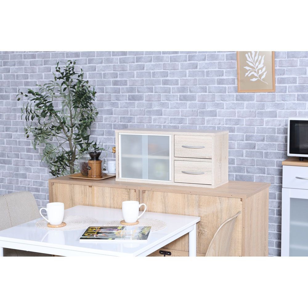 不二貿易 カウンター上収納ラック　６０幅　オーク【メーカー直送・代引不可】, オーク, 幅600mm&times;奥行265mm&times;高さ290mm