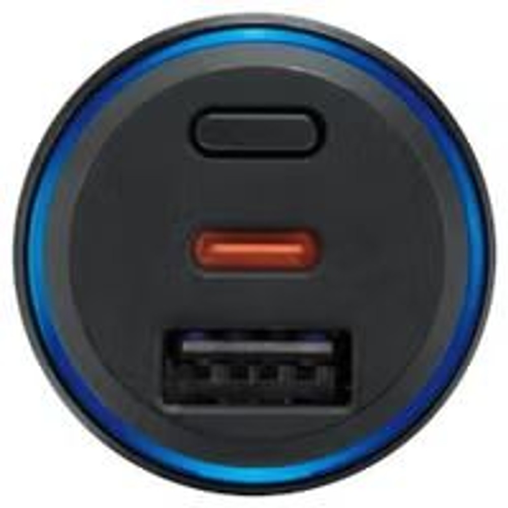 カーメイト 「探す」対応 2ポートカーチャージャー USB-A＋USB-C SA511, ブラック, SA511