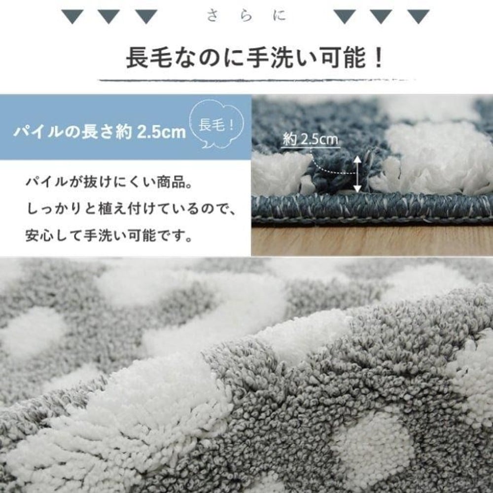 イケヒコ ラグ カーペット 円形 北欧柄 滑り止め付き ネイビー 約160cm  ネイビー 【メーカー直送・代引不可】, ネイビー, 160cm 円形