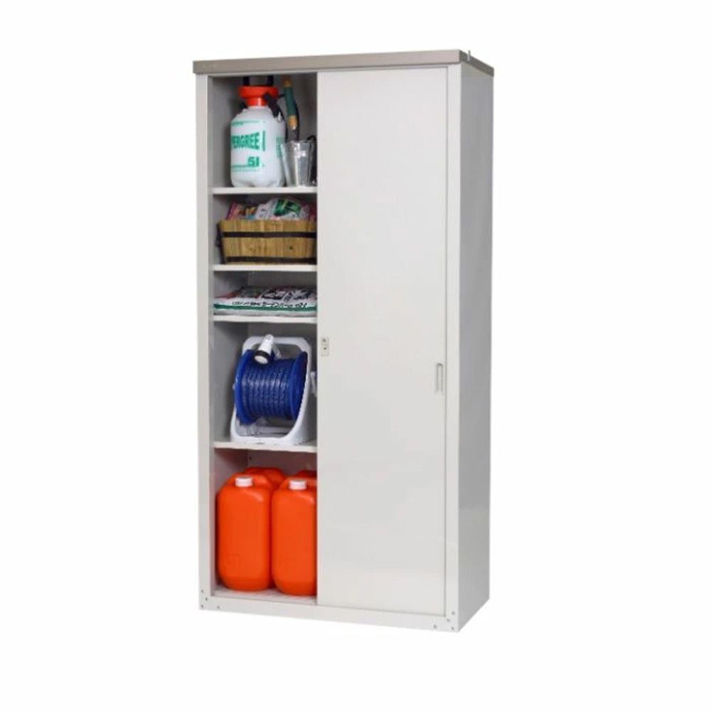 グリーンライフ 家庭用収納庫ハーフ棚 HS-182HT, チタングレー, 幅890mm&times;奥行470mm&times;高さ1820mm