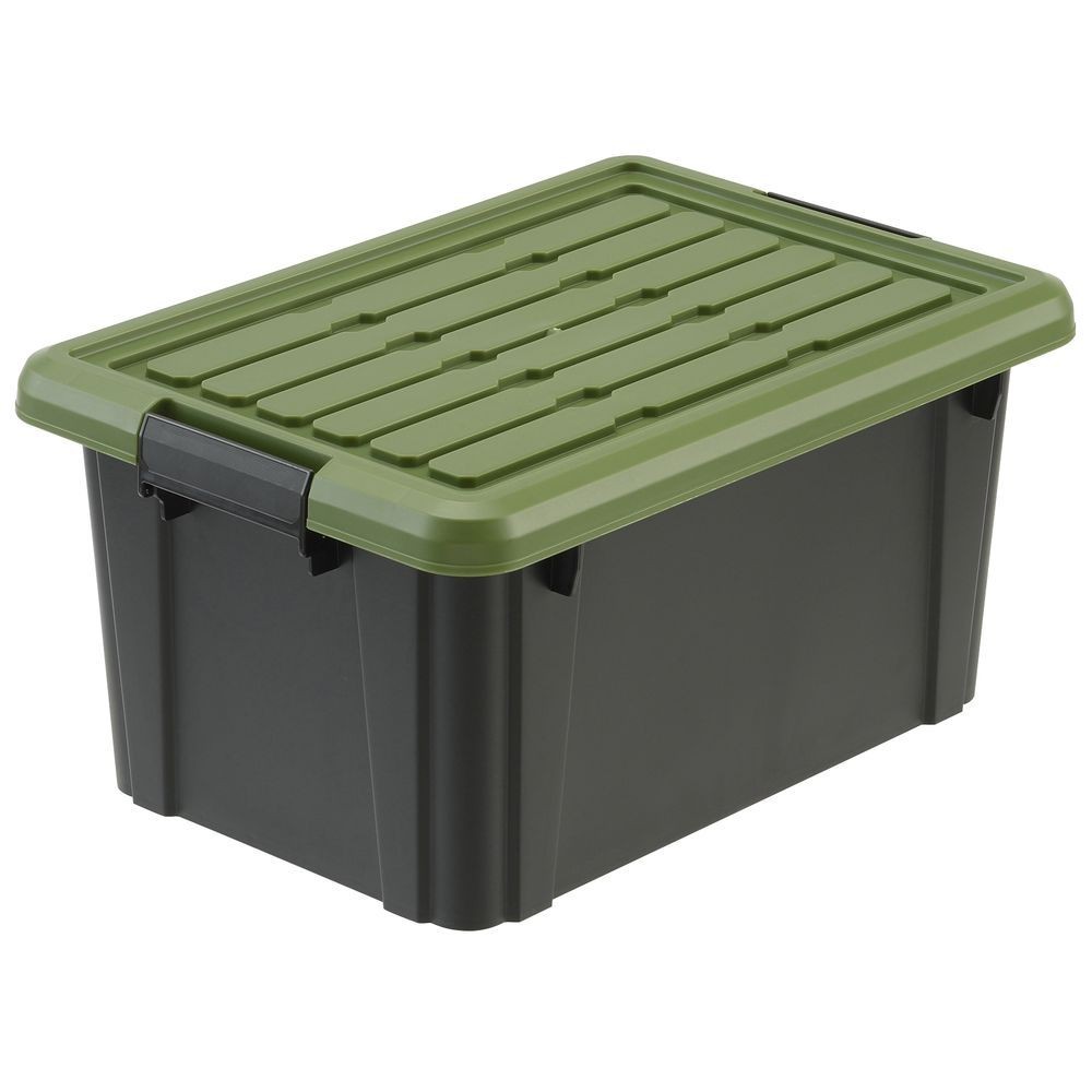 収納ボックス Nタフコン ATC-47-23 フタ付き 幅32.5&times;奥行46.5&times;高さ23cm, カーキ／ブラック, ATC-47-23