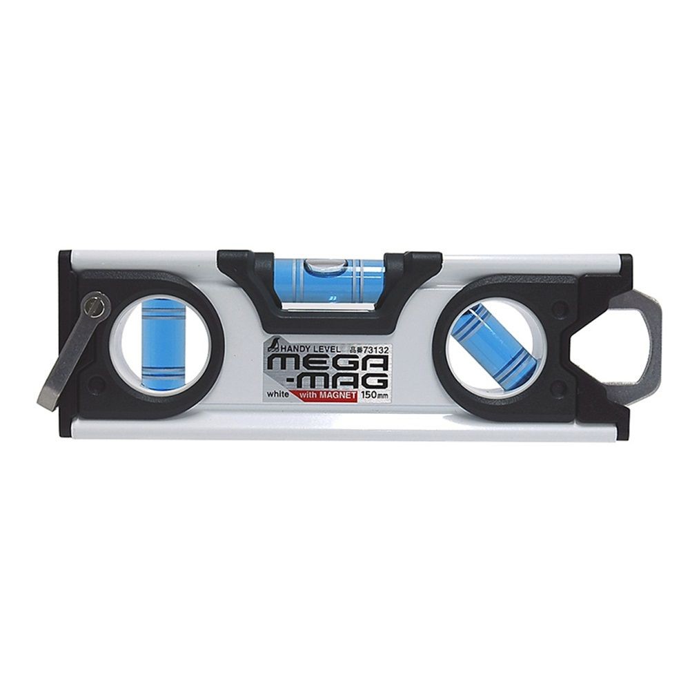 ハンディレベル MEGA-MAG150mm 白 マグネット付, 73132, 150mm