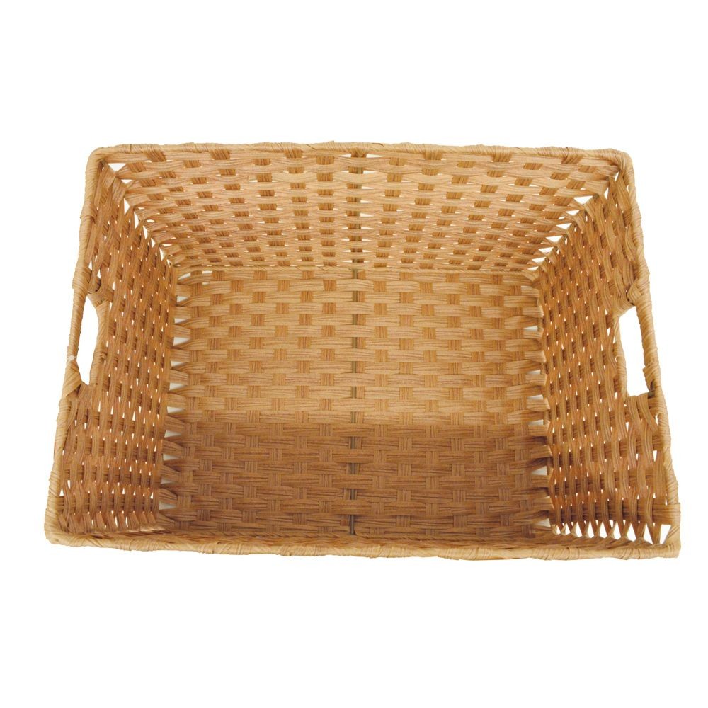 メイズ風バスケット　角型　ベージュ, ベージュ, 角型