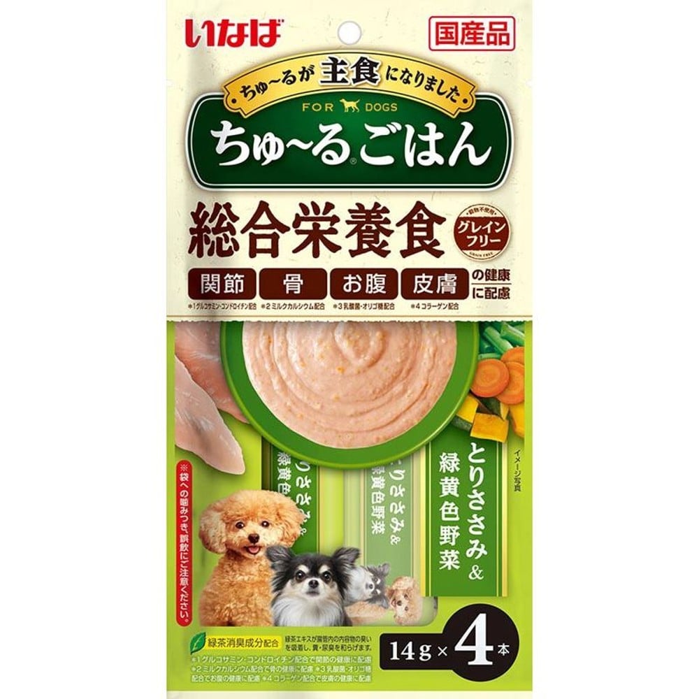 ちゅ〜るごはん　とりささみ＆緑黄色野菜　１４ｇＸ４本, -, 14g