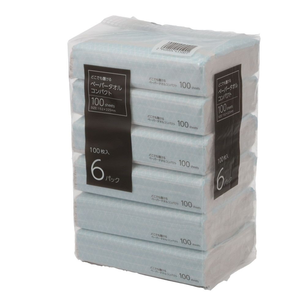 どこでも置けるペーパータオルコンパクト100枚入, コンパクト12P, 12個入り