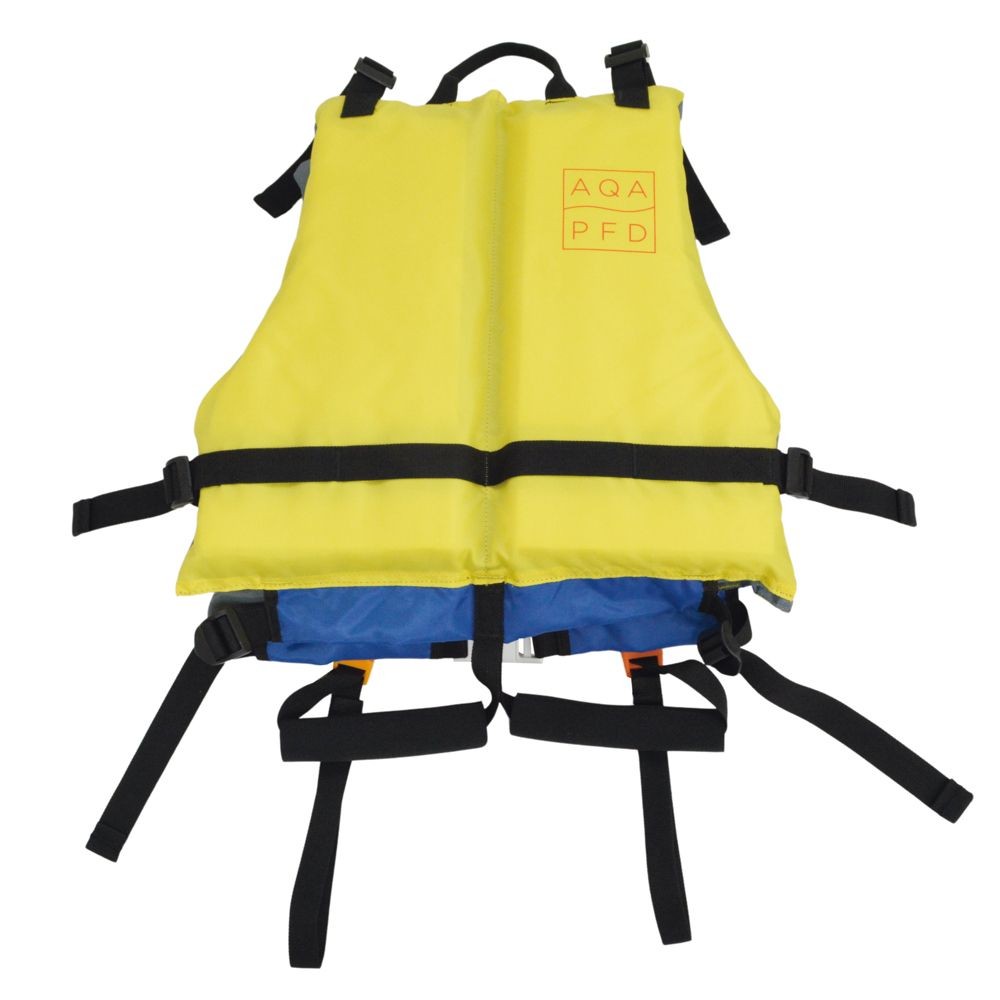 AQA（エーキューエー） ライフジャケットキッズ イエロー×ブルー, イエロー×ブルー, 110〜150cm