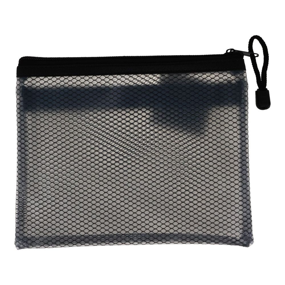 ダブルファスナーメッシュケース, ブラック（A4）, A4サイズ