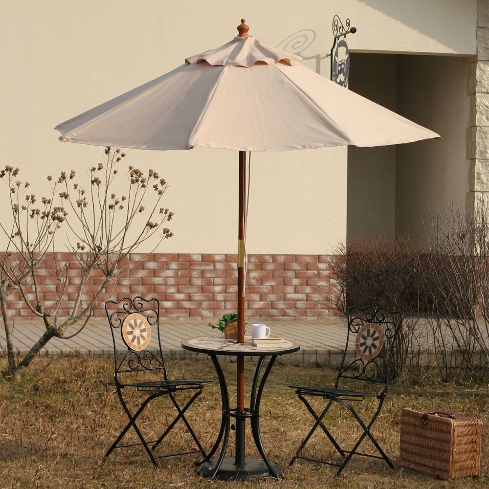 不二貿易  木製パラソル　210ｃｍ, アイボリー, 直径約209cm