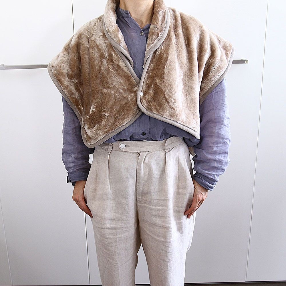 アクリルレーヨン混　肩当て　身幅６５&times;身丈５０ｃｍ　ベージュ, ベージュ, 身丈50cm