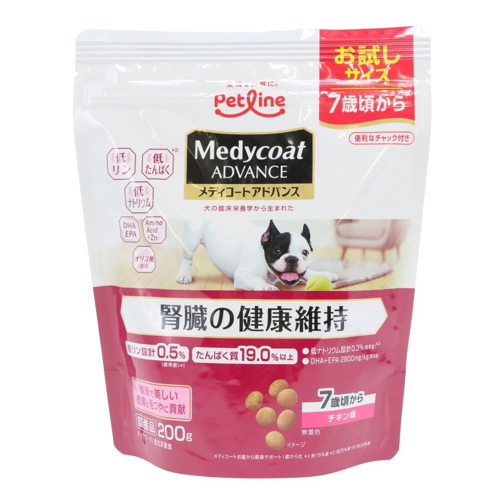 ペットライン　アドバンス腎臓の健康７歳　２００ｇ, 7歳頃から チキン味, 200g