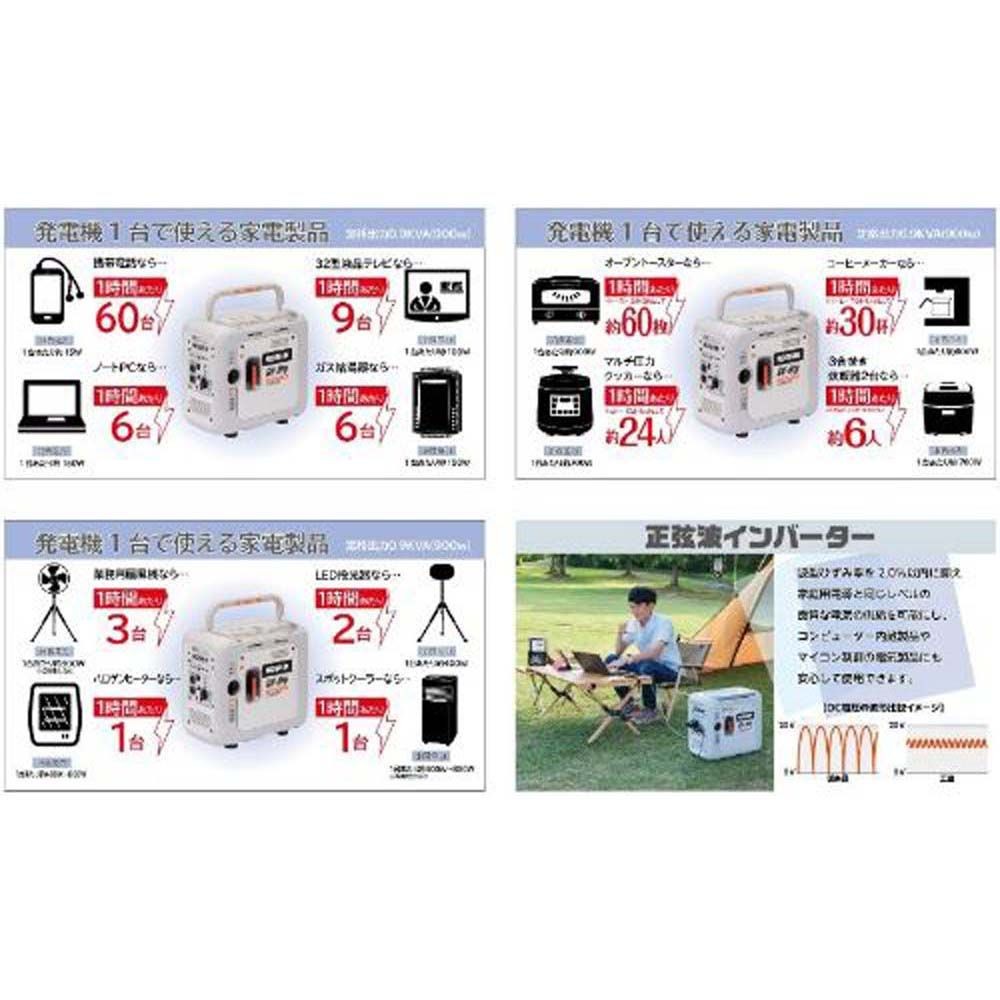 【現行品】工進　カセットガス専用インバーター発電機　ＧＶー9ｉｇ, その他カラー１, その他サイズ１