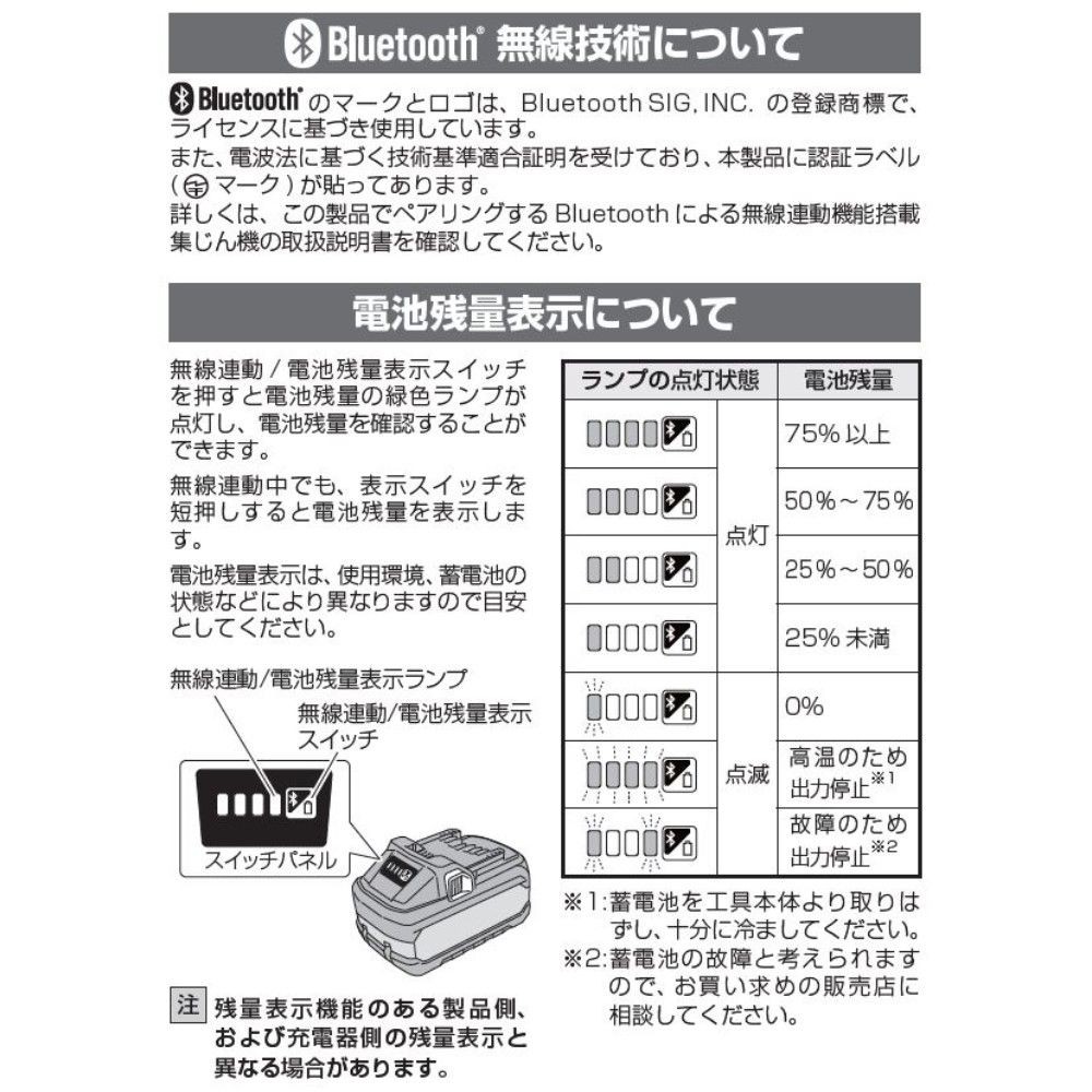 HiKOKI ハイコーキ T-PWR（ティーパワー）マルチボルトリチウムイオン蓄電池 Bluetooth(R)機能付 BSL3640MVBT 36V4.0Ah・18V8.0Ah, ブラック, マルチボルトリチウムイオン蓄電池