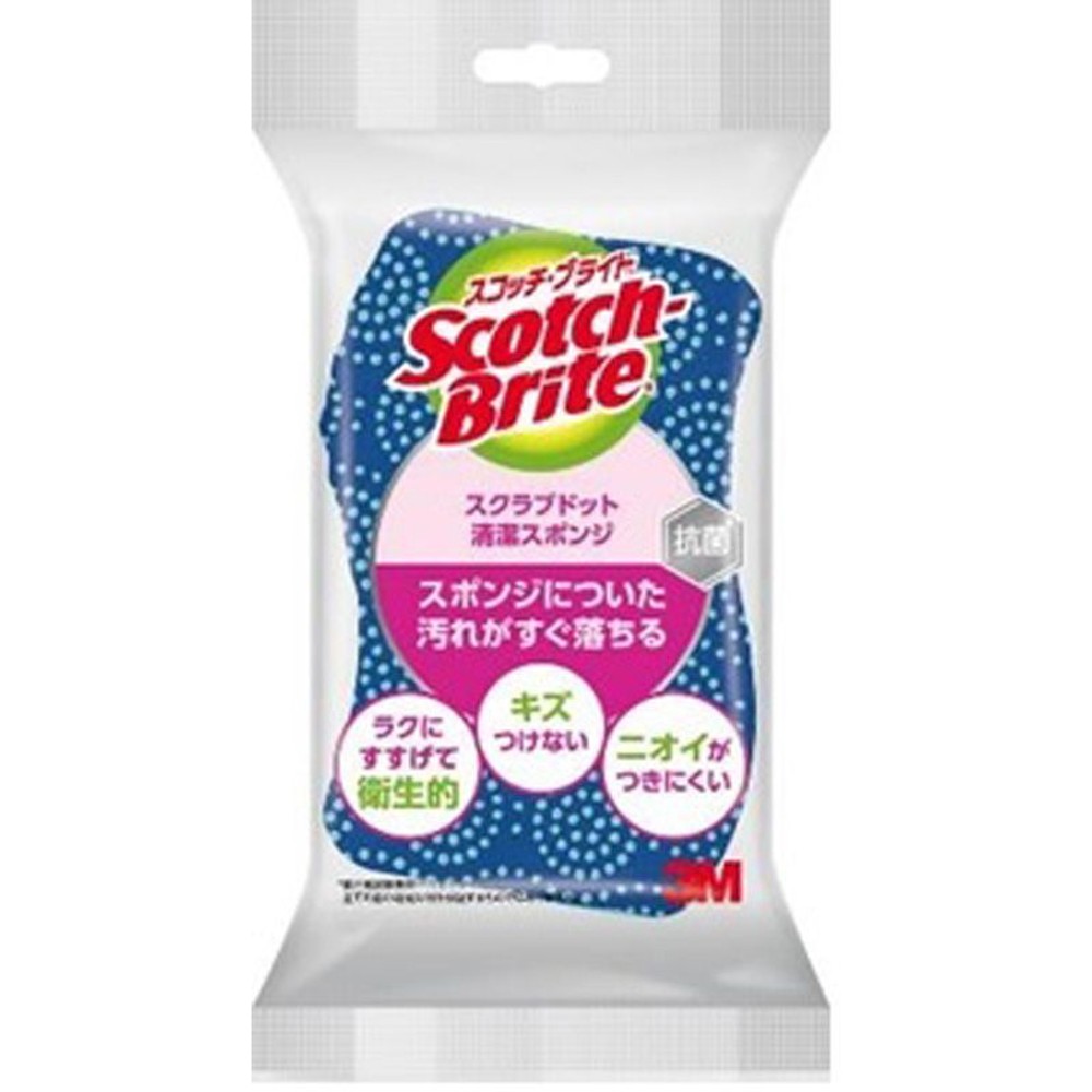 3Ｍ　スクラブドット　清潔スポンジ, オレンジ, 1個入り