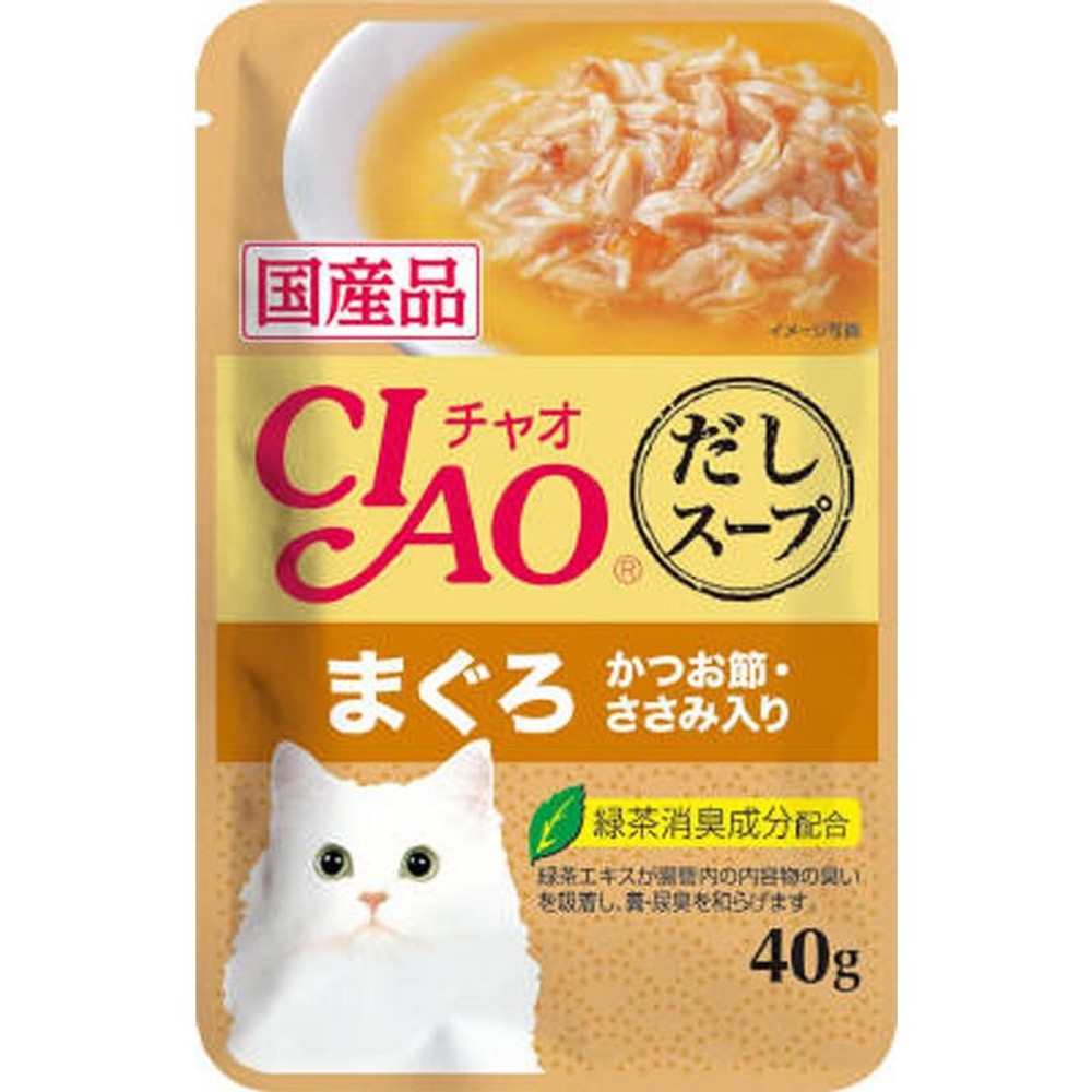 いなば　チャオだしスープ　まぐろかつお節ささみ　40ｇ, かつお節・ささみ入, 40g