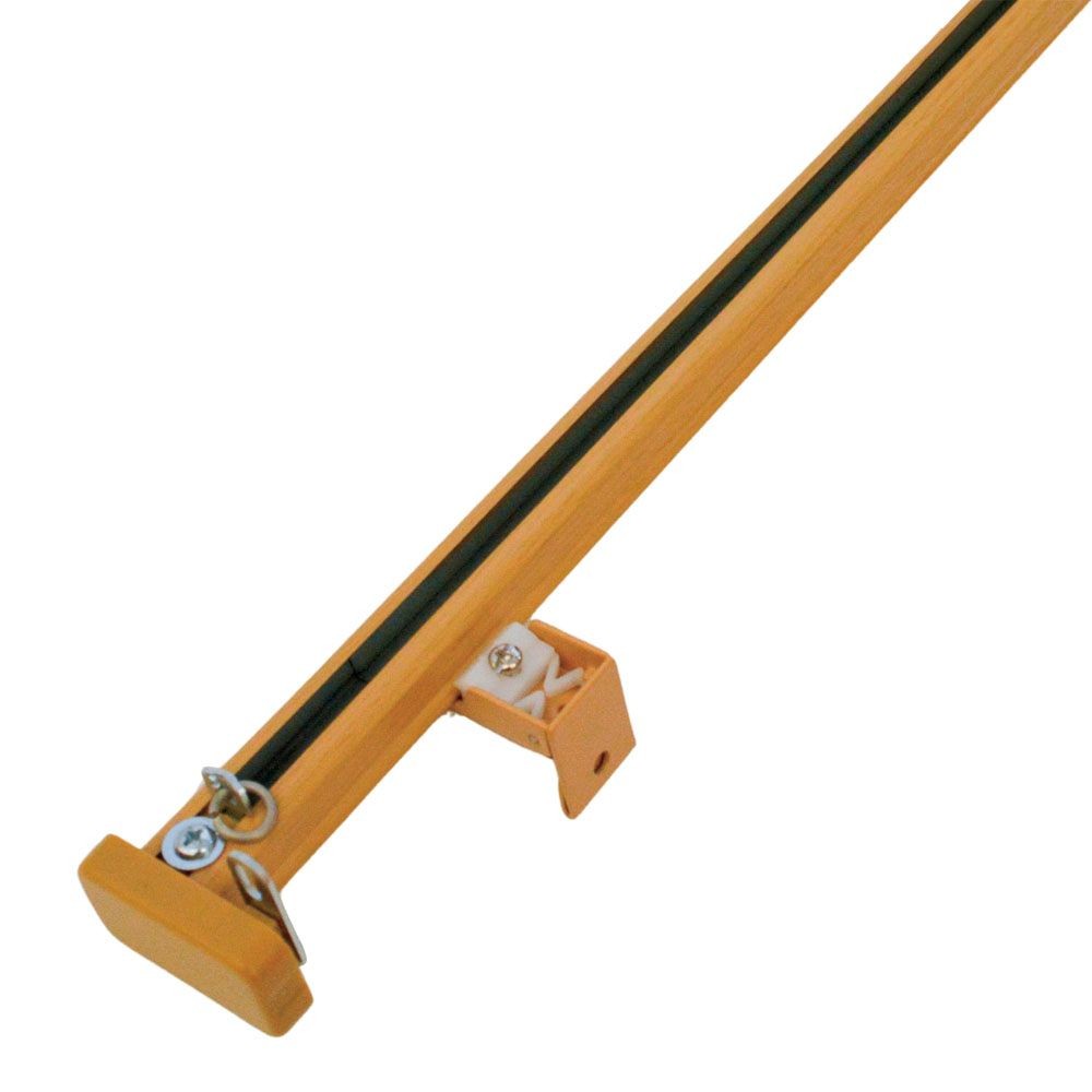 伸縮角型カーテンレール　２．０ｍ用シングル, 木目ナチュラル, 2.0ｍ用シングル