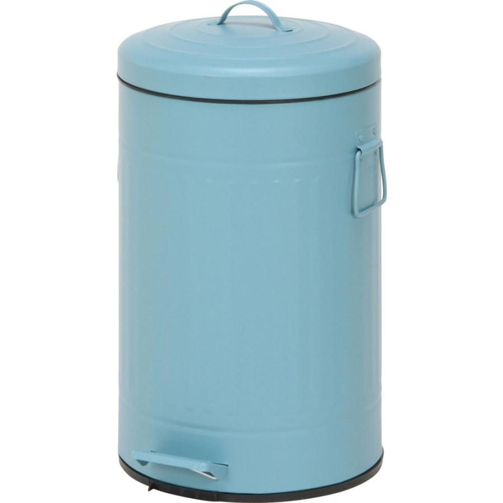 スチール　ラウンドペダルペール　12Ｌ【メーカー直送 代引不可】, スモークブルー, 12L