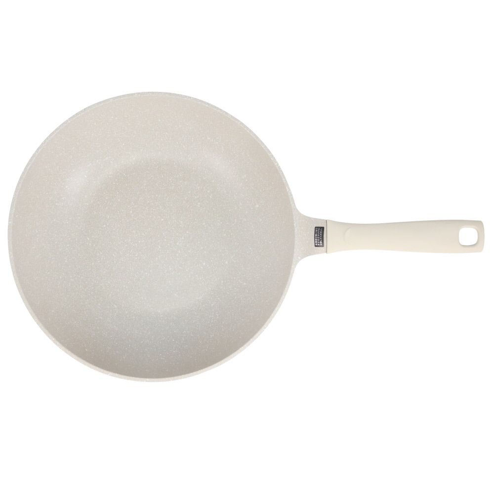 ウィザ WIZ'A　汚れが落としやすい軽量ＩＨいため鍋, クリーム(24), 24cm