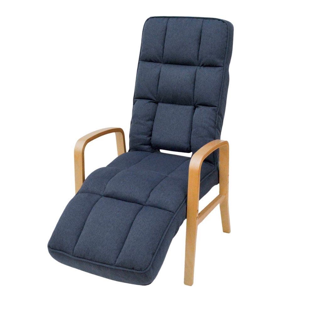 腰楽脚楽リラックスチェア, ネイビー, 幅910mm&times;奥行535mm&times;高さ380mm