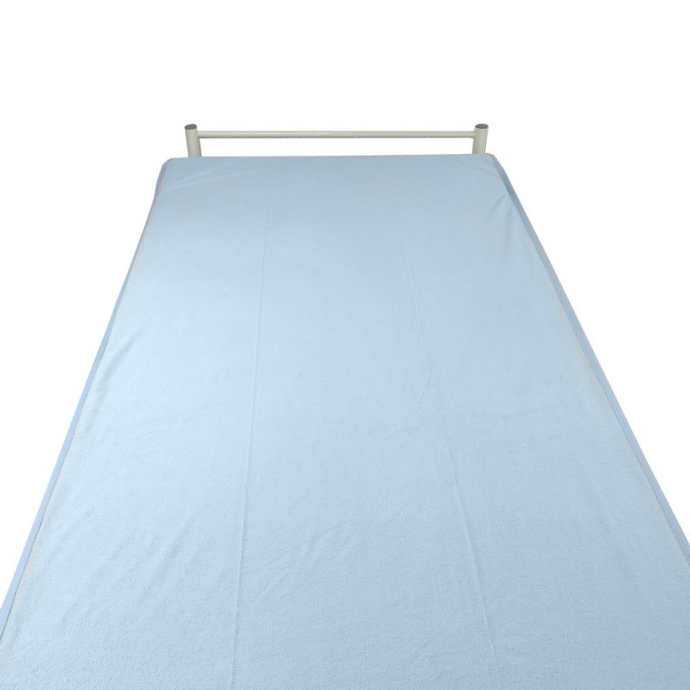 綿100％パイル洗える防水シーツ 　ブルー, ブルー, シングル