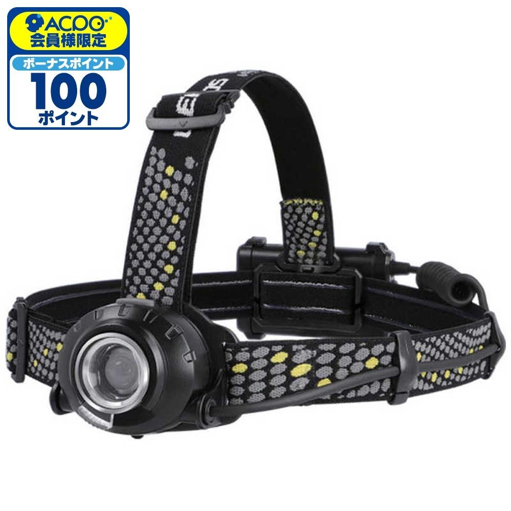ジェントス LEDハイブリット式ヘッドライト ＨＷ‐Ｋ333HD, ブラック, 幅73.1mm&times;奥行38.8mm&times;高さ52.8mm