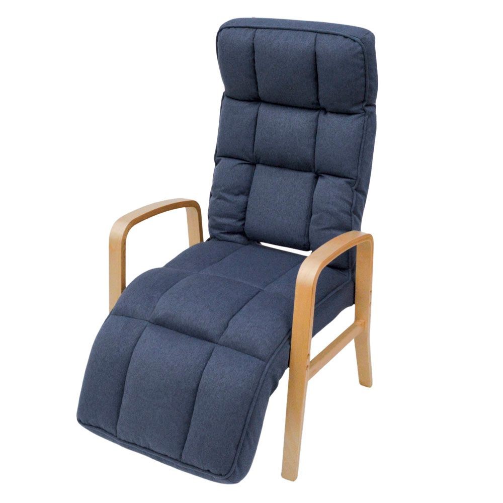 腰楽脚楽リラックスチェア, ネイビー, 幅910mm×奥行535mm×高さ380mm