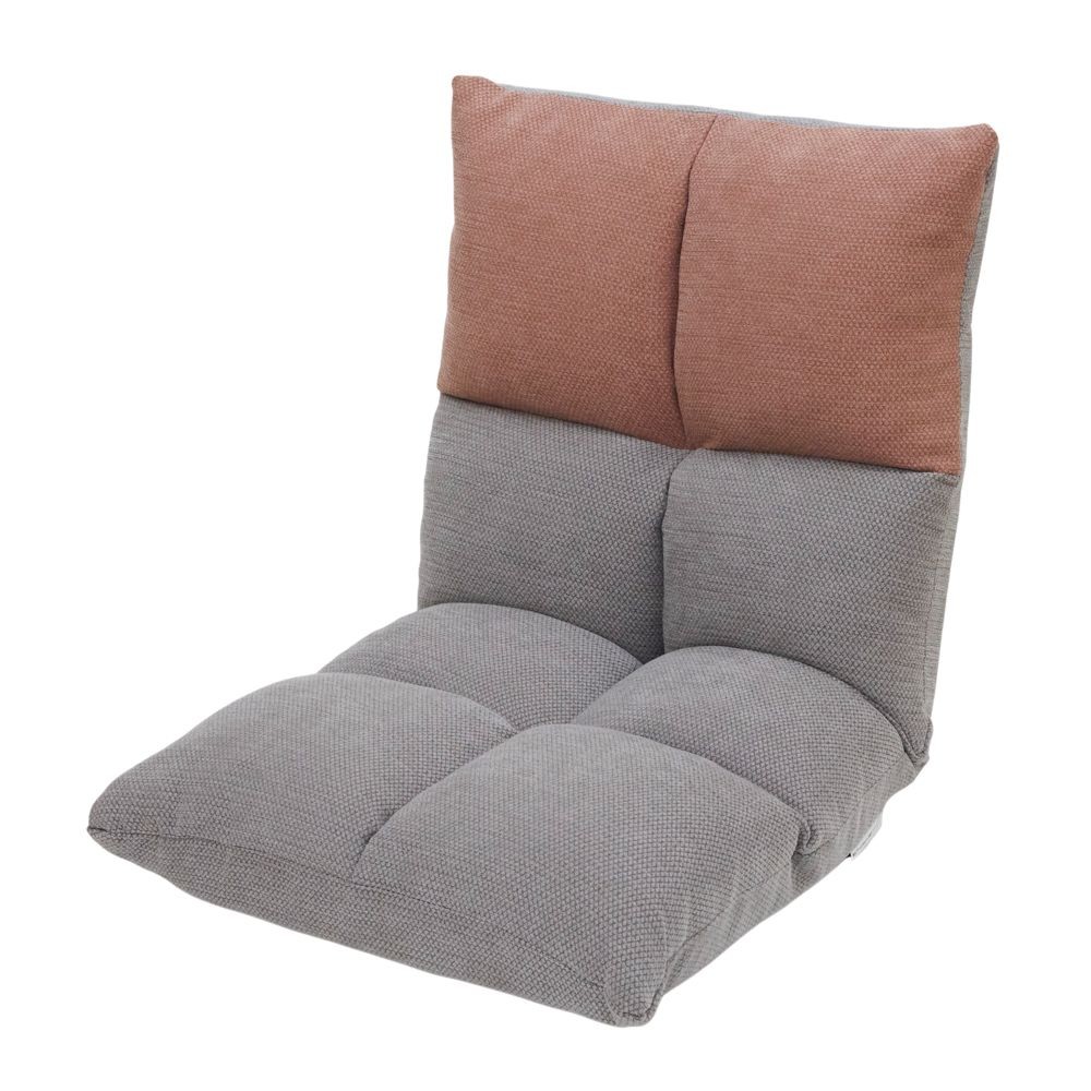 フラットになるもこもこ座椅子バイカラーＶＩＺ０７ＰＩ, ピンク, 幅500mm&times;奥行1070mm&times;厚さ135mm