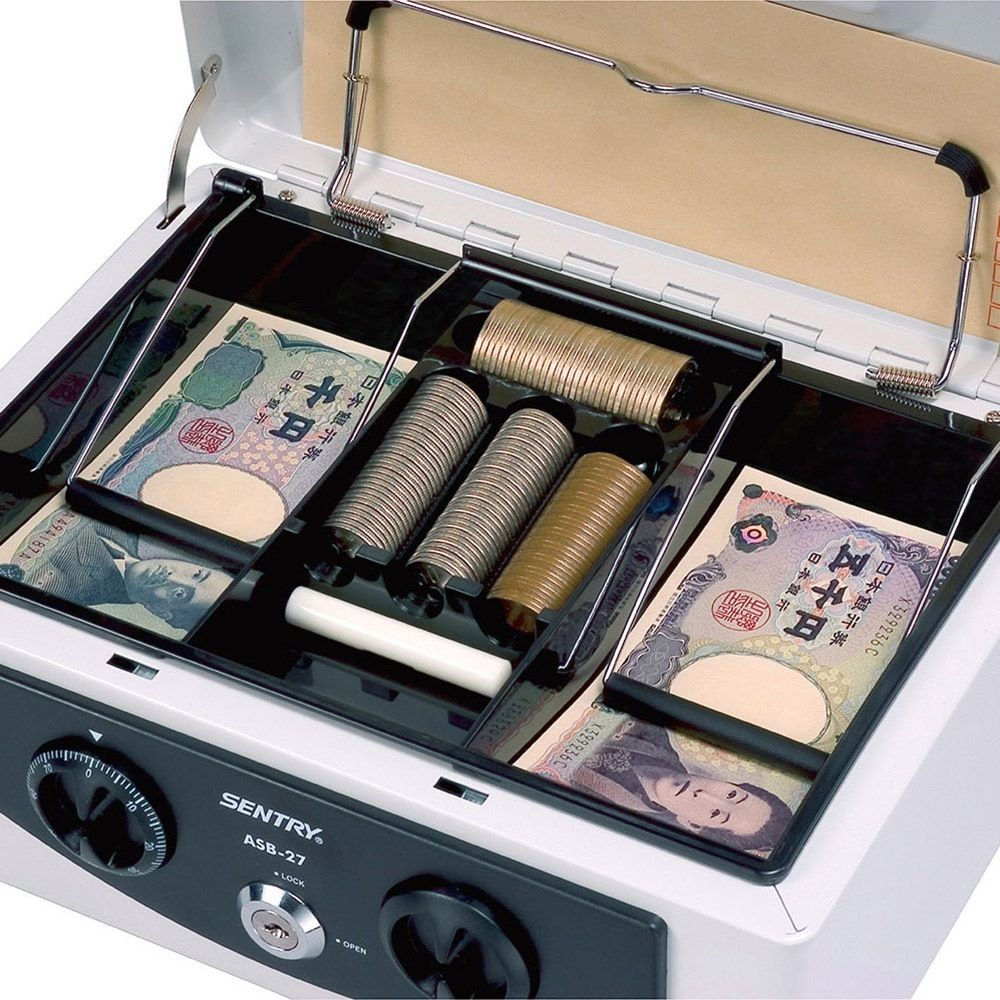 セントリー 手提げ金庫  ＡＳＢ―27, ライトグレー, ASB-27