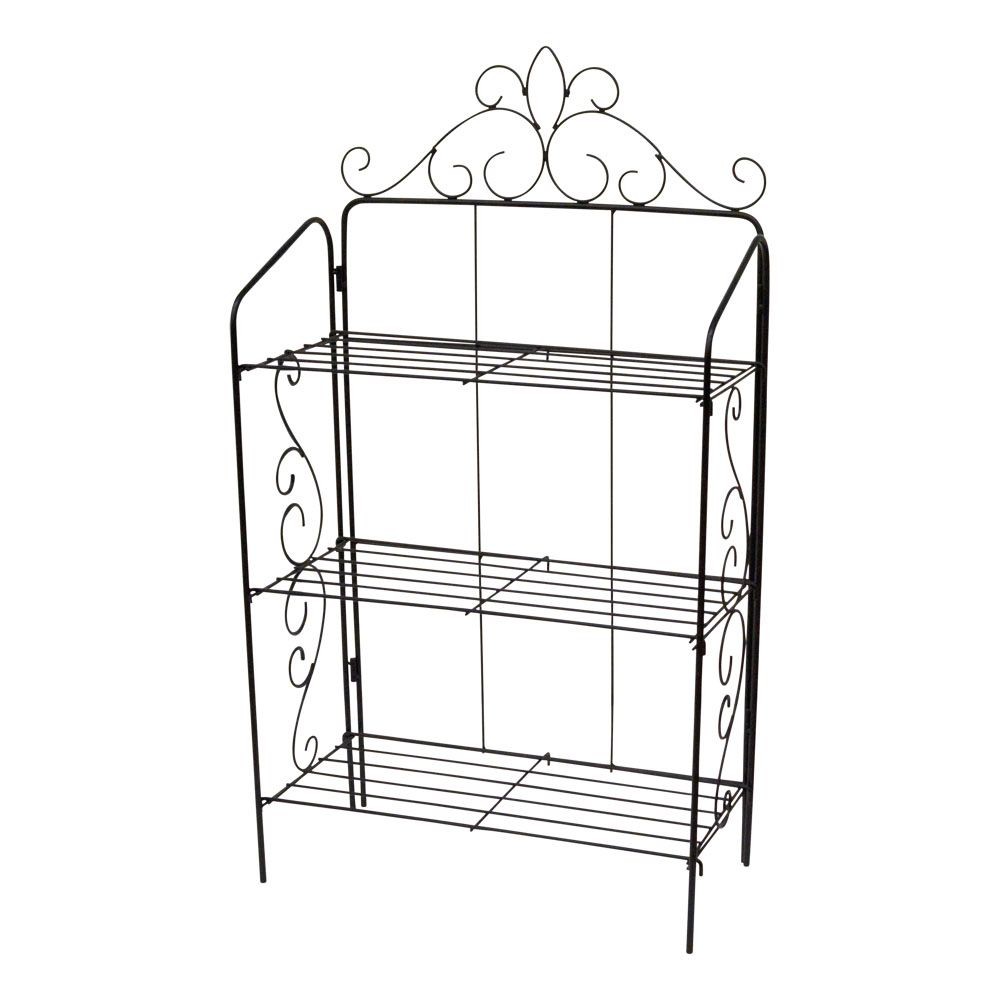 ガーデンラック3段, ブラック（スリム）, スリム