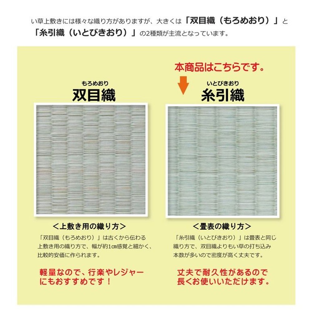 純国産 い草 上敷き カーペット 糸引織 『柿田川』 江戸間 【メーカー直送・代引不可】, い草, 江戸間2畳(約176&times;176cm）