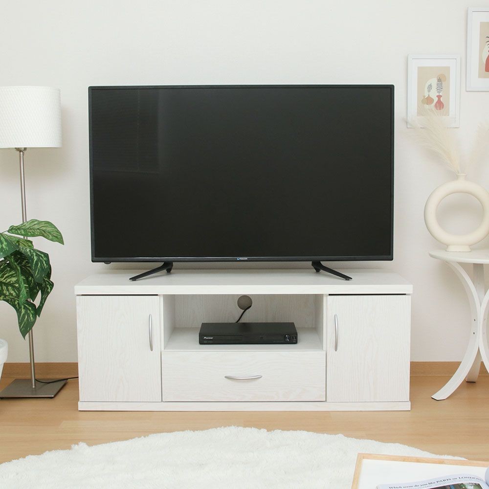 不二貿易 ラルゴ　ワイドローボード　オークＷＨ【メーカー直送・代引不可】, ホワイト, 幅1180mm&times;奥行415mm&times;高さ450mm