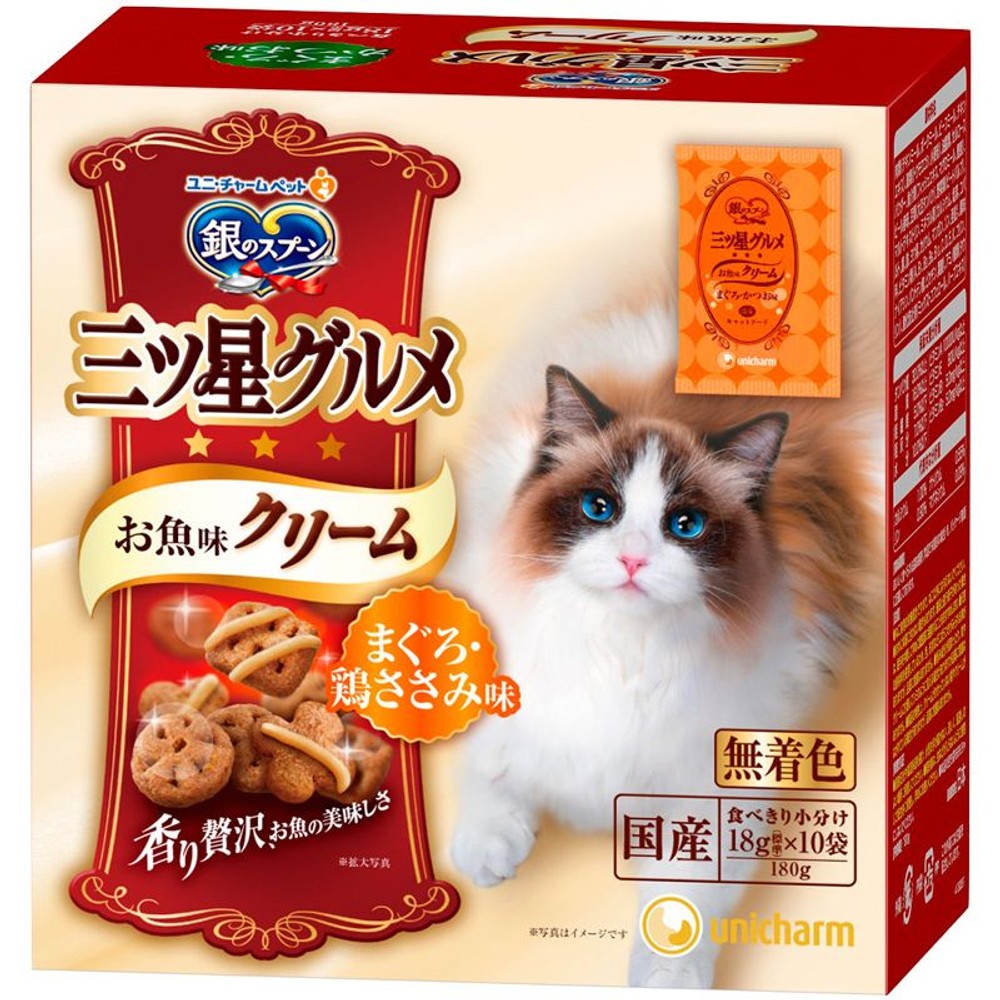 三ツ星グルメ お魚味クリーム　まぐろ・鶏ささみ 180ｇ, まぐろ・鶏ささみ, 180g