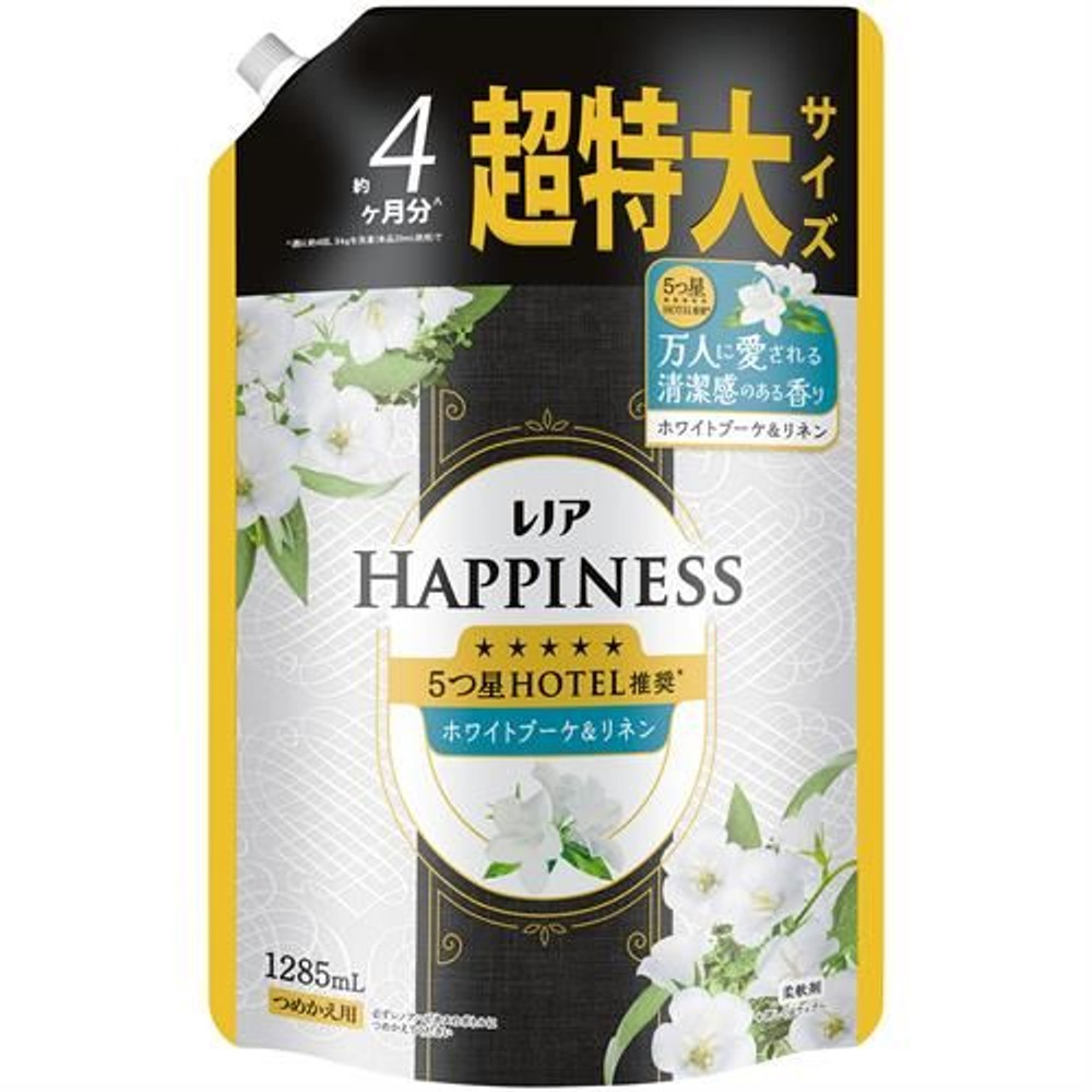 レノアハピネス　夢ふわタッチ　ホワイトブーケ＆リネン　詰替超特大　１２８５ｍｌ, ホワイトブーケ＆リネン, 1285ml