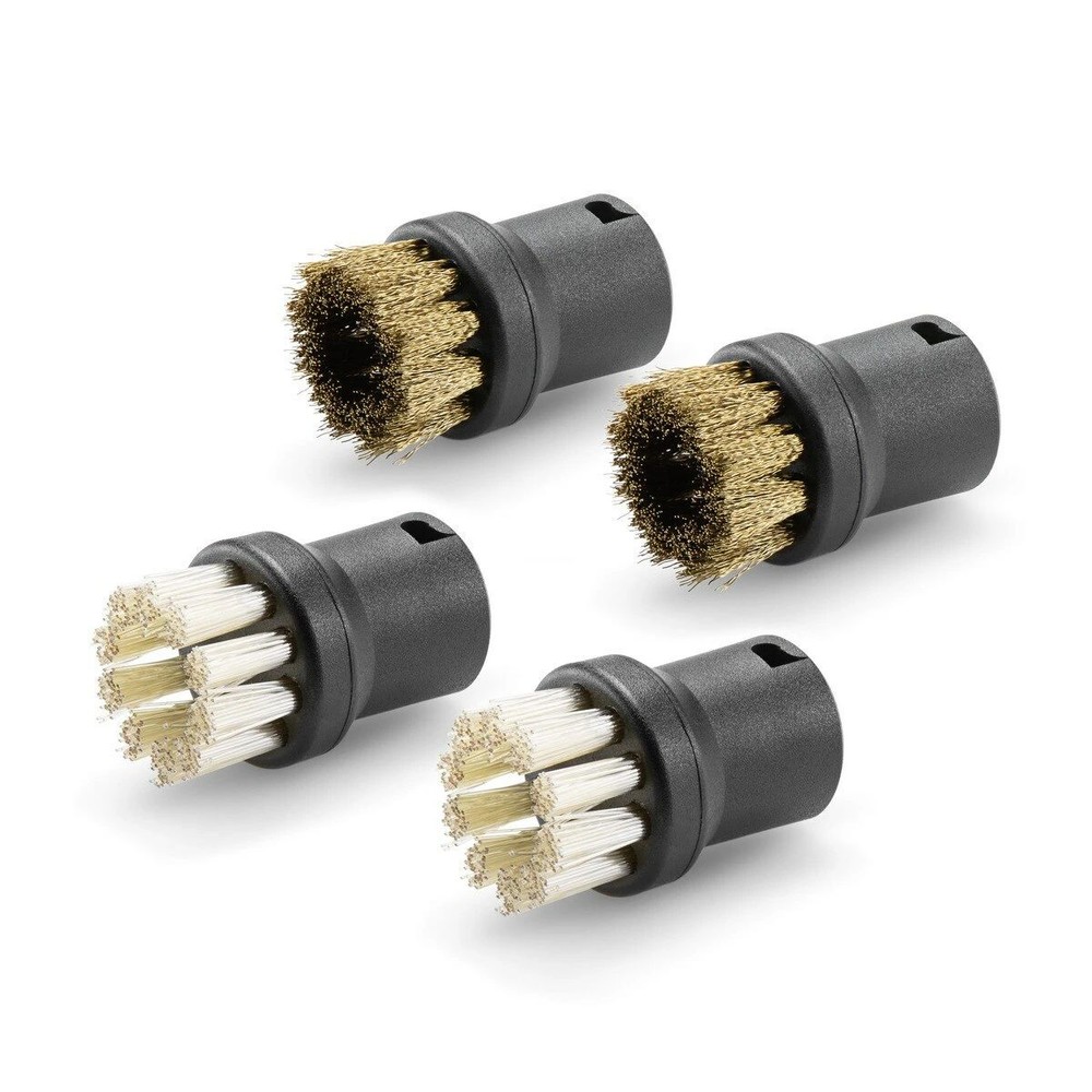 ケルヒャー パワーブラシセット 4個入 スチームクリーナー用 2.863-335.0, ブラック, 幅26mm&times;奥行26mm&times;高さ40mm