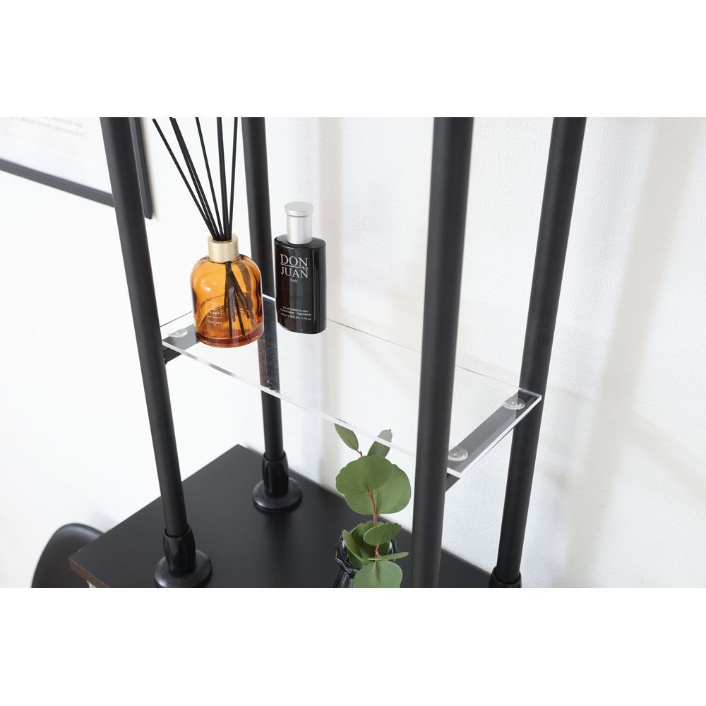 不二貿易 上置き突っ張りシェルフ　ＢＡＡＬ　ＢＫ【メーカー直送・代引不可】, ブラック, 幅390mm&times;奥行250mm&times;高さmm