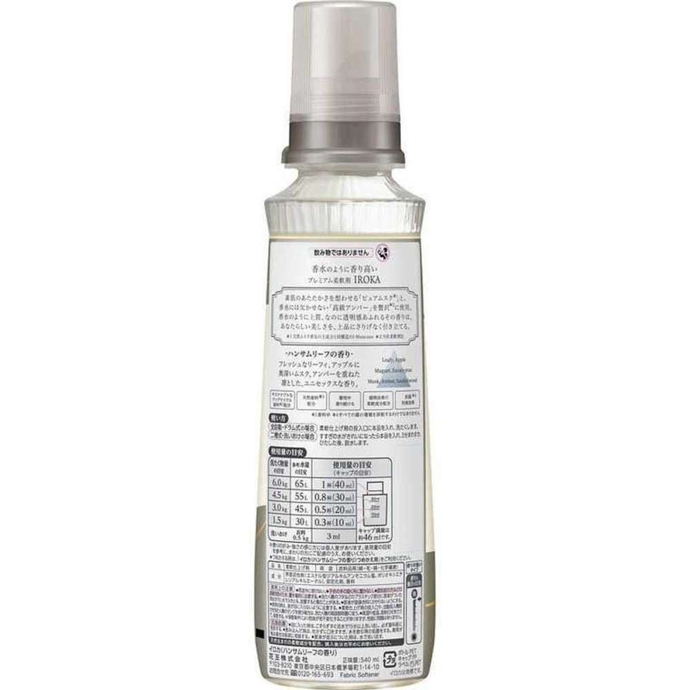 花王 IROKA ハンサムリーフ 本体 540ml, ハンサムリーフ, 540ml