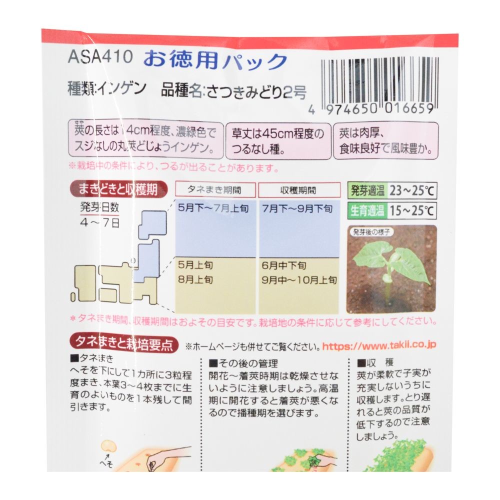 タキイ　さつきみどり２号, インゲン, 45ml