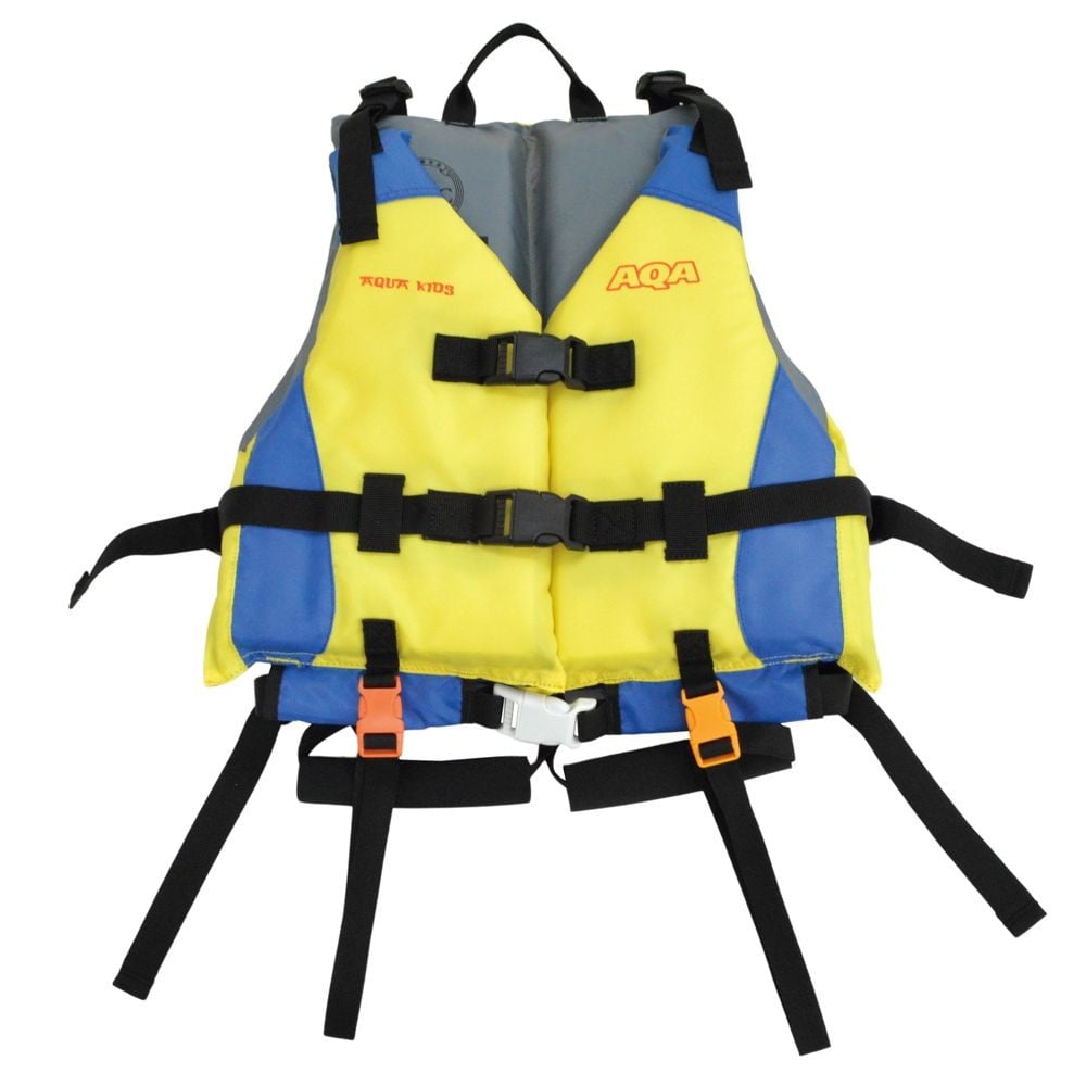AQA（エーキューエー） ライフジャケットキッズ イエロー&times;ブルー, イエロー&times;ブルー, 110〜150cm