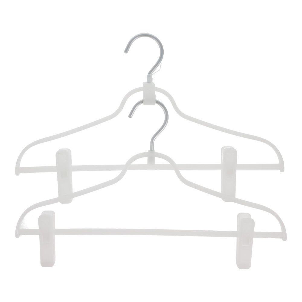 ウィザ　WIZ'A　つながるカジュアルハンガークリップ付き　40ｃｍ　2本組, ホワイト, 40cm