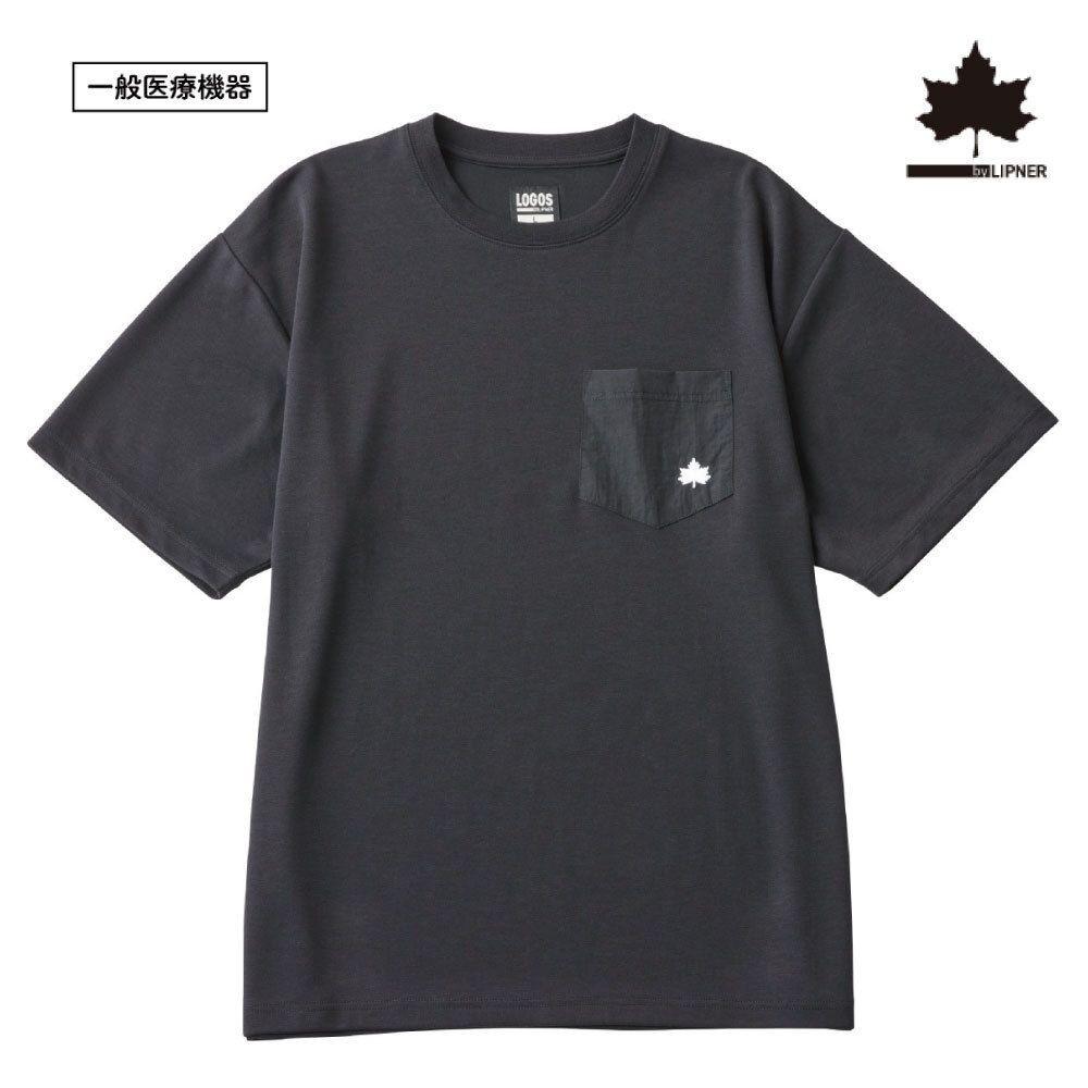 LOGOS by LIPNER ボディリカバリーTシャツ ♯35503　ブラック, ブラック, Mサイズ