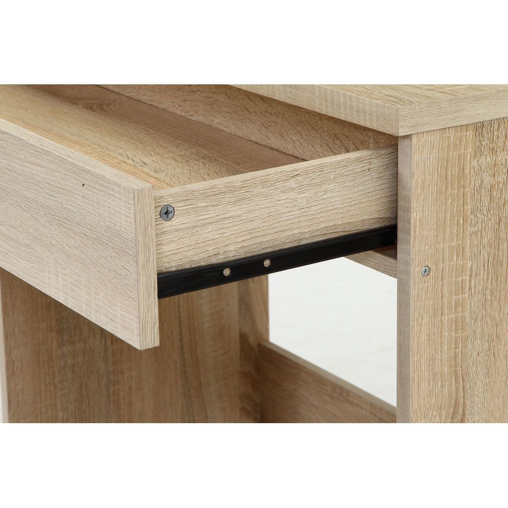 不二貿易 引き出し付きデスク　オーク【メーカー直送・代引不可】, オーク, 幅800mm&times;奥行415mm&times;高さ720mm