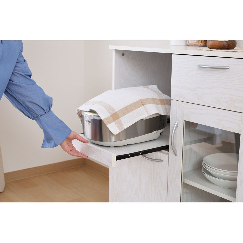 不二貿易 キッチンワゴン　オークＷＨ【メーカー直送・代引不可】, ホワイト, 幅768mm&times;奥行398mm&times;高さ840mm